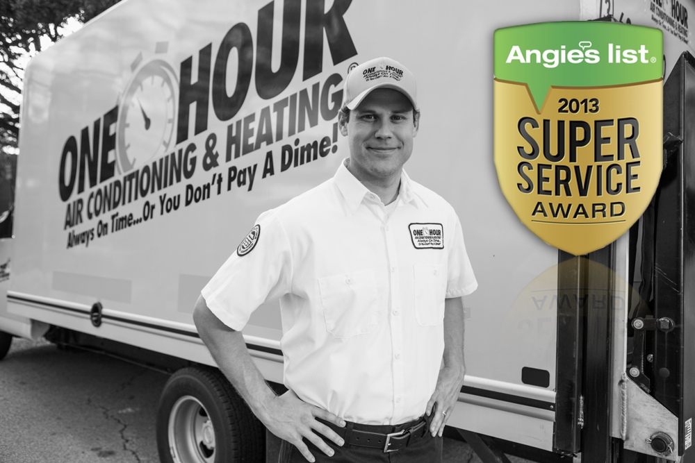 One Hour Heating and Air Conditioning Earns Esteemed 2013 Angie’s List Super Service Award